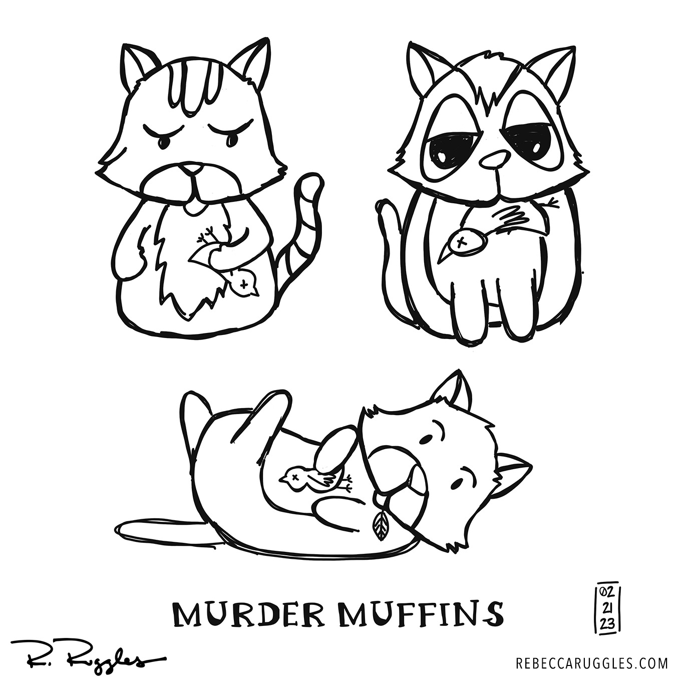 Murder Muffin drawing in procreate by Rebecca Ruggles