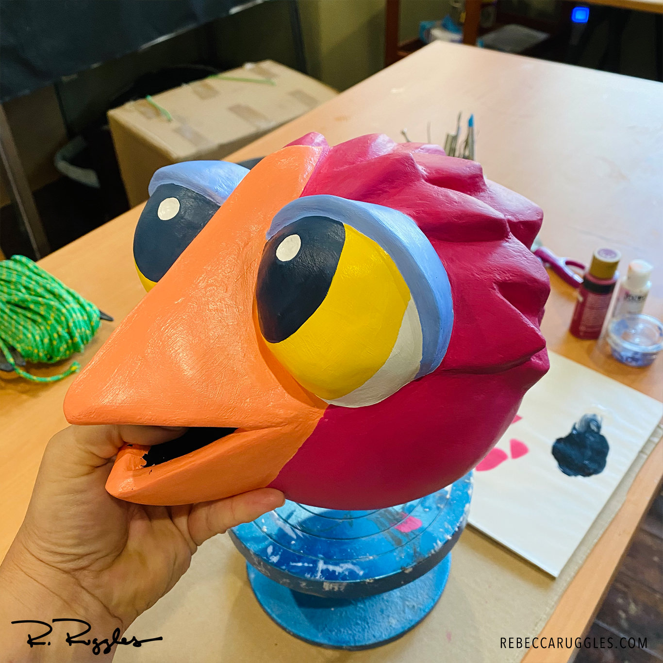 Painted bird head